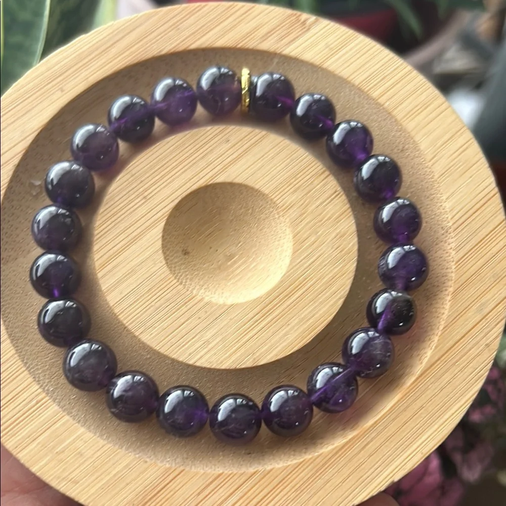 Handmade Amethyst Crystal Beaded Bracelet